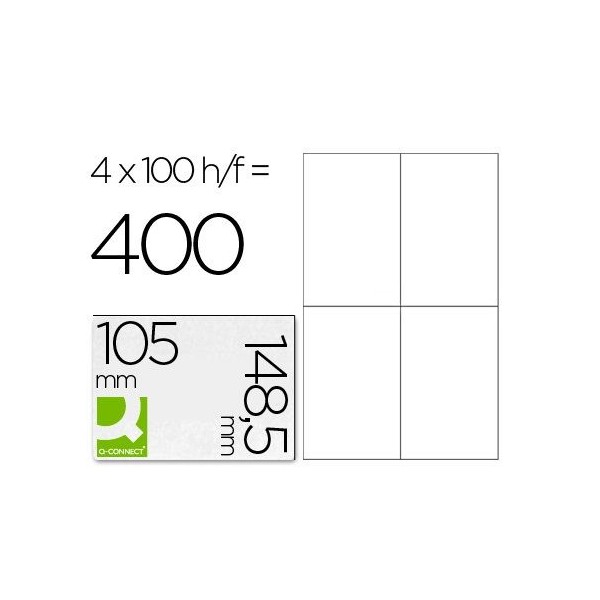 ETIQUETAS BRANCAS A4 QC 105x148.5mm 100FLS x 4 ETIQ.