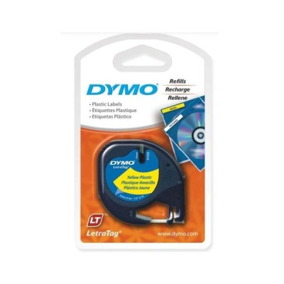 FITA DYMO LT ETIQUETA PLASTICO 12MMX4MT PRETO/AMARELO