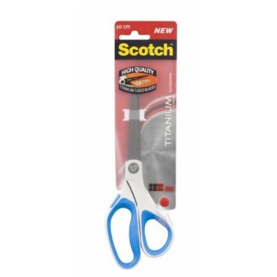 TESOURA SCOTCH LAMINAS EM TITANIUM 20CM C/ PEGA ERGONOMICA CORES SORTIDAS