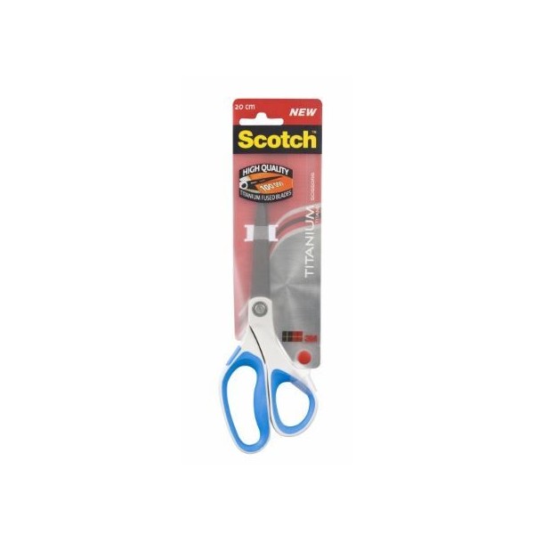 TESOURA SCOTCH LAMINAS EM TITANIUM 20CM C/ PEGA ERGONOMICA CORES SORTIDAS