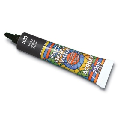 PASTA C/ RELEVO PARA CONTORNO ACRILEX  20ml  "PRETO"