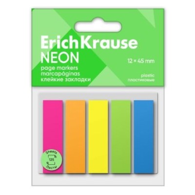 SINALIZADORES PLASTICO ERICHKRAUSE PAGE MARKER 5x12x45mm 5 CORES 125FLS