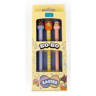KIT 3 x ESFEROGRAFICAS APAGÁVEIS MR WONDERFUL BO-BO PASCOA - COELHO E PINTAINHOS
