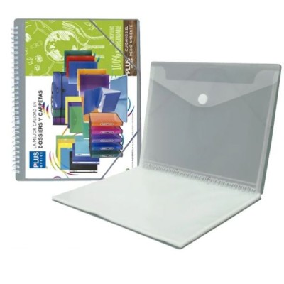 PASTA CATALOGO ESPIRAL C/ 20 BOLSAS (MICAS) + BOLSA ENVELOPE A4 CORES SORTIDAS