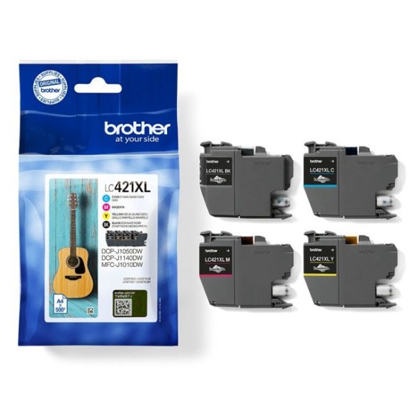 KIT 4 TINTEIROS BROTHER LC421XL (BK/C/M/Y) ORIGINAL