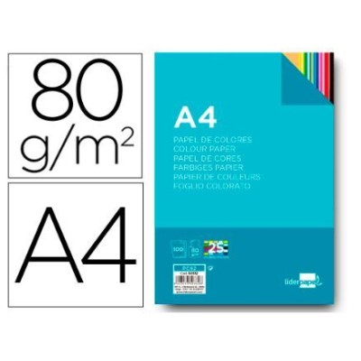 PAPEL FOTOCOPIA A4 80GR. 100FLS  4FLS x 25 CORES SORTIDAS