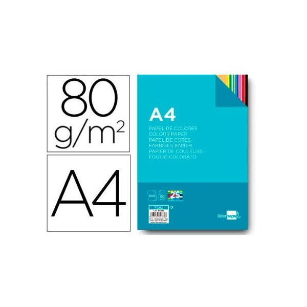 PAPEL FOTOCOPIA A4 80GR. 100FLS  4FLS x 25 CORES SORTIDAS