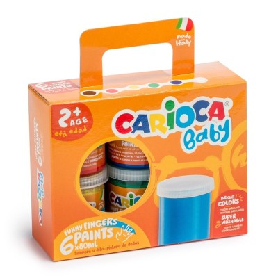 PINTURA DEDOS  / GUACHE CARIOCA BABY  C/ 6 FRASCOS 80ML