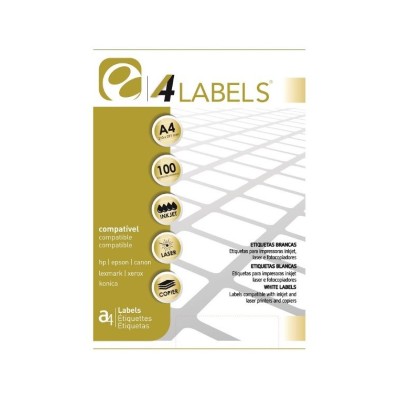 ETIQUETAS BRANCAS A4 4LABELS 105x35mm 100FLS x 16 ETIQ.
