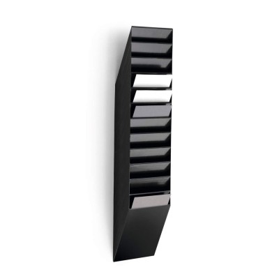 EXPOSITOR PAREDE DURABLE FLEXIBOXX 12  DIVISORIAS A4 VERTICAL - PRETO