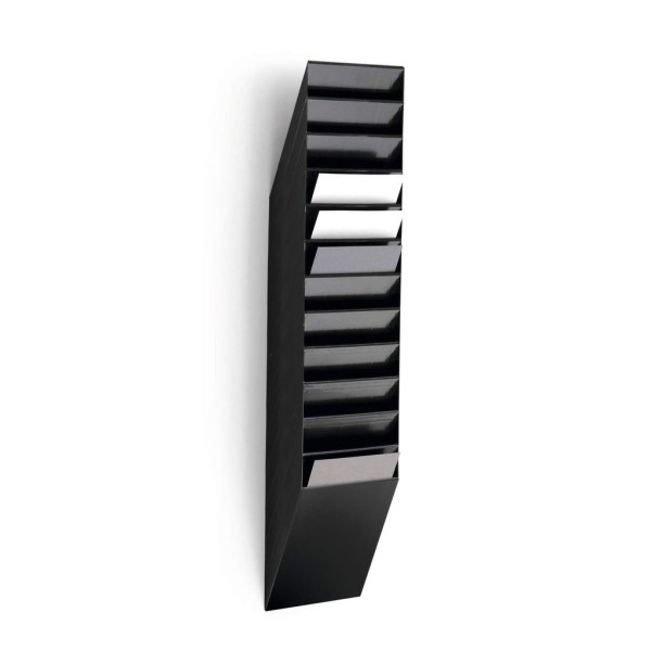 EXPOSITOR PAREDE DURABLE FLEXIBOXX 12  DIVISORIAS A4 VERTICAL - PRETO