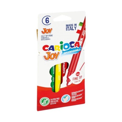 MARCADORES FELTRO COLORIDOS CARIOCA JOY (6 CORES) - LAVAVEIS