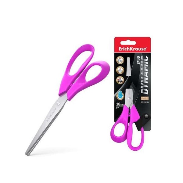 TESOURA INOX ERICHKRAUSE ERGO DYNAMIC 18CM 7" C/ PEGA PLASTICO P/ ESQUERDINOS