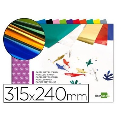 BLOCO TRABALHOS MANUAIS LP PAPEL METALIZADO 240x315mm 10FLS CORES SORTIDAS
