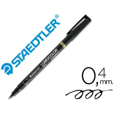 MARCADOR PERMANENTE ACETATO STAEDTLER LUMOCOLOR  0,4MM S PRETO