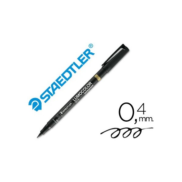 MARCADOR PERMANENTE ACETATO STAEDTLER LUMOCOLOR  0,4MM S PRETO