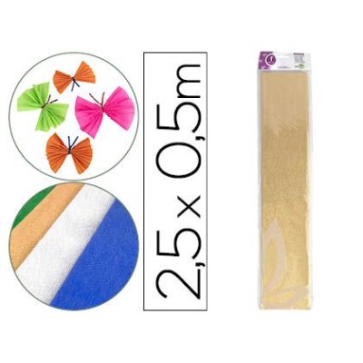 PAPEL CREPE 0,50x2,5MT OURO METALIZADO
