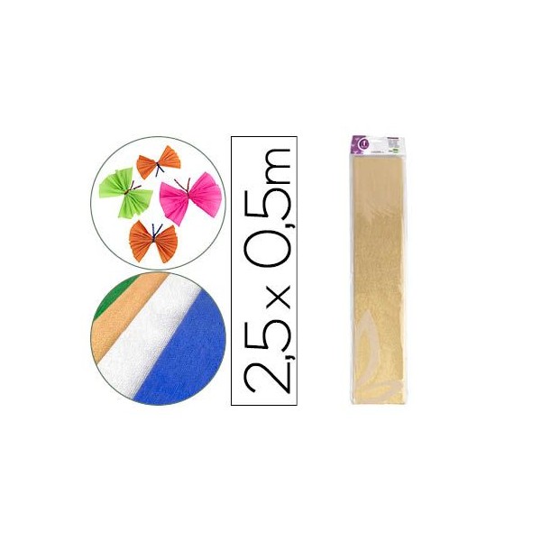 PAPEL CREPE 0,50x2,5MT OURO METALIZADO