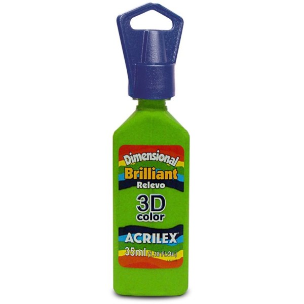 TINTA RELEVO DIMENSIONAL ACRILEX  35ml  BRILHANTE VERDE ABACATE