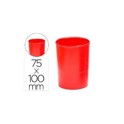 COPO SECRETARIA PORTA LAPIS/CANETAS PLASTICO OPACO VERMELHO