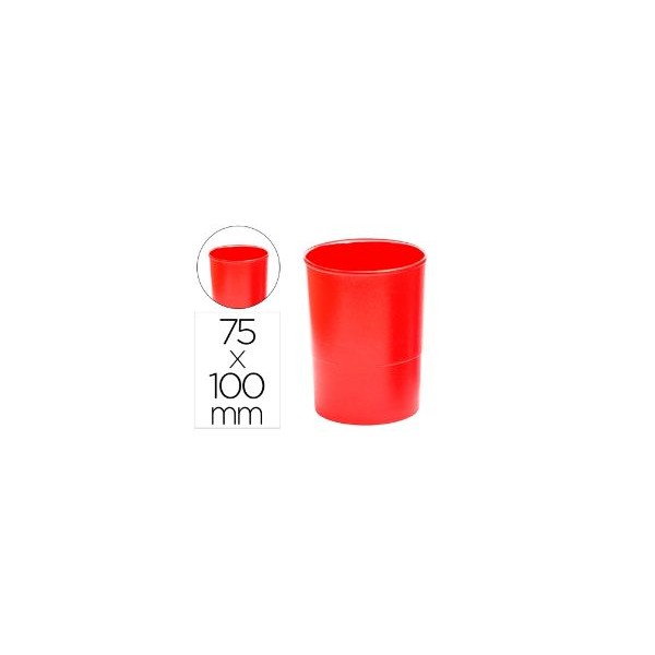 COPO SECRETARIA PORTA LAPIS/CANETAS PLASTICO OPACO VERMELHO