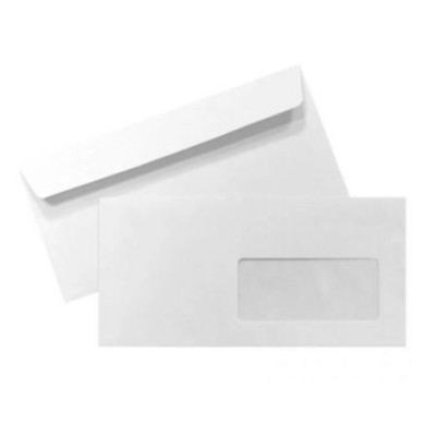 ENVELOPE BRANCO C/ JANELA 11x22cm  AUTODEX 25unid