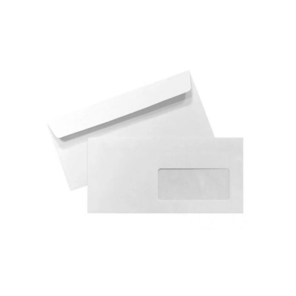 ENVELOPE BRANCO C/ JANELA 11x22cm  AUTODEX 25unid