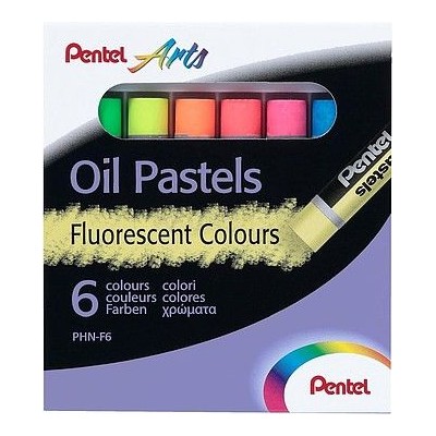 CAIXA C/ 6 x LAPIS PASTEL DE OLEO PENTEL OIL CORES FLUORESCENTES