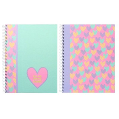CADERNO ESPIRAL CAPA DURA  ANCOR B´LOG HEARTS A4 90gr. 80FLS PAUTADO CORES SORTIDAS
