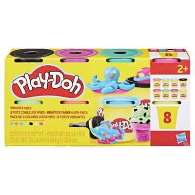 PLASTICINA PLAY-DOH POTES 8 x CORES SORTIDAS 680gr.