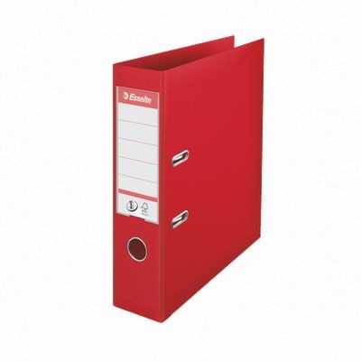 PASTA  ARQUIVO PVC ESSELTE Nº1  C/ CALHA METALICA A4  L/L 75/80MM VERMELHO