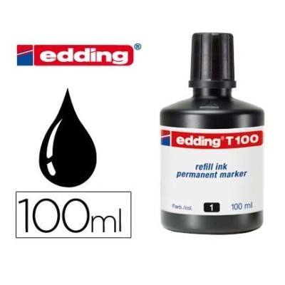FRASCO TINTA EDDING (RECARGA P/ MARCADORES)  100ML PRETO