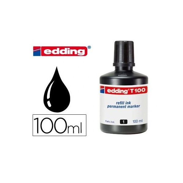 FRASCO TINTA EDDING (RECARGA P/ MARCADORES)  100ML PRETO