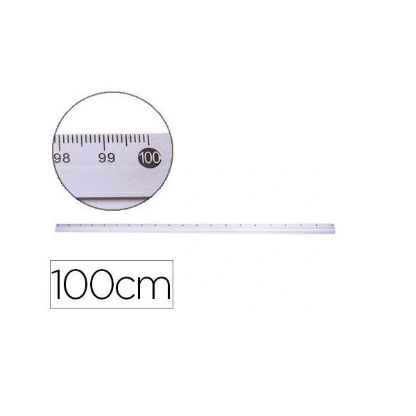 REGUA METALICA ALUMINIO 100CM / 1MT