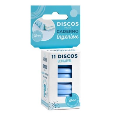 BLISTER C/ 11 x DISCOS 30mm P/ CADERNO INTELIGENTE INGENIOX A4/A5 - AZUL