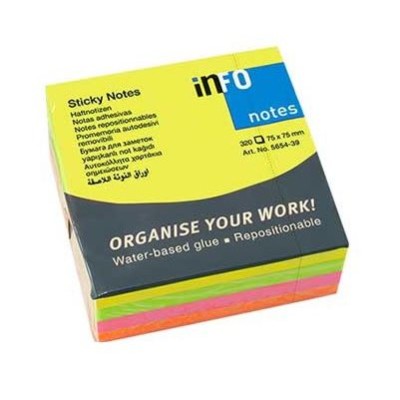 POST IT 75x75mm NEON BLOCO 320FLS