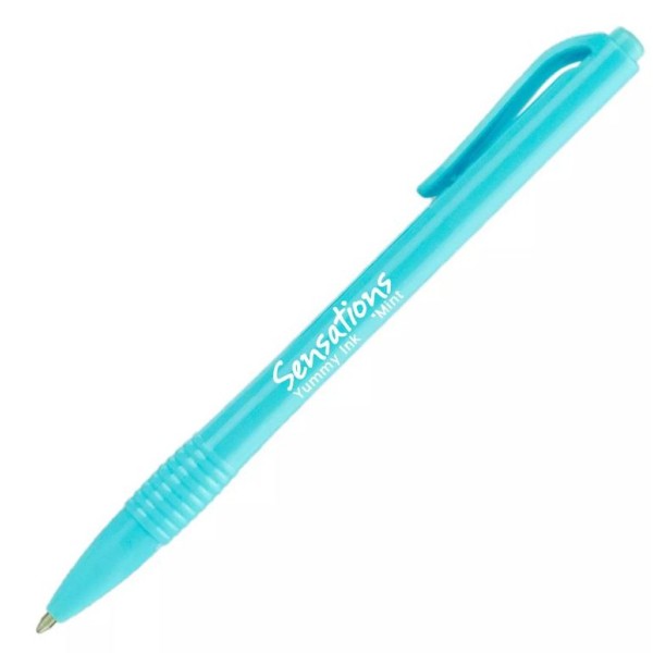 ESFEROGRAFICA RETRATIL NEWPEN SENSATIONS - PERFUMADA  MENTA - AZUL CLARO