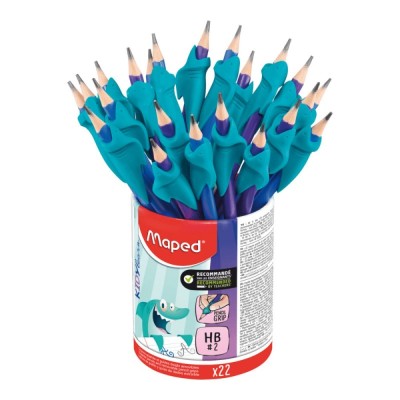 LAPIS CARVAO GRAFITE MAPED KIDY LEARN Nº2 HB C/ ADAPTADOR TUBARAO 