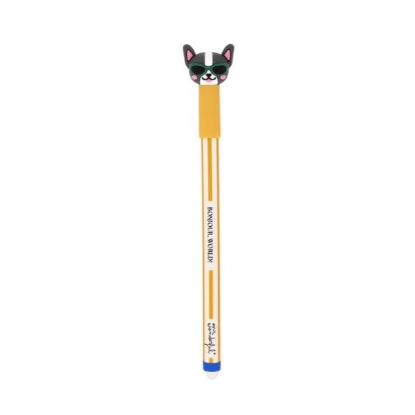 ESFEROGRAFICA APAGAVEL MR WONDERFUL BO-BO BULLDOG FRANCES - BONJOUR, WORLD! 0,7mm AZUL