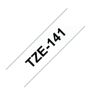 FITA P/ GRAVAÇAO COMPATIVEL C/  BROTHER P-TOUCH TZE141 18MM x 8MT  TEXTO PRETO / FITA TRANSPARENTE