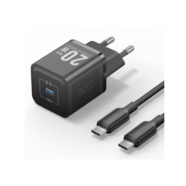 CARREGADOR P/ SMARTPHONE VENTION 1x USB-C 20W C/ CABO 1MT 