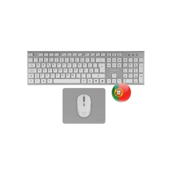 TECLADO + RATO E TAPETE TACENS ZENITH COMBO S/ FIO - BRANCO