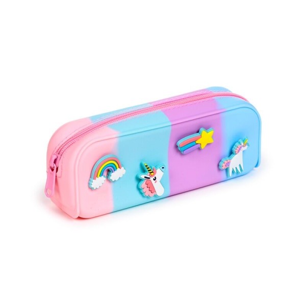 ESTOJO DE SILICONE C/ CHARMS - UNICORNIO MAGICO