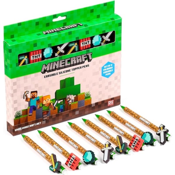 KIT 8 x ESFEROGRAFICAS APAGÁVEIS MINECRAFT