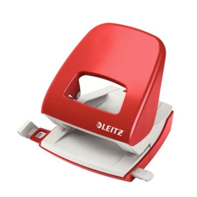 FURADOR LEITZ 5008 C/ REGUA 30FLS VERMELHO