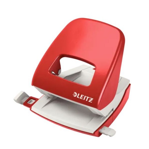 FURADOR LEITZ 5008 C/ REGUA 30FLS VERMELHO