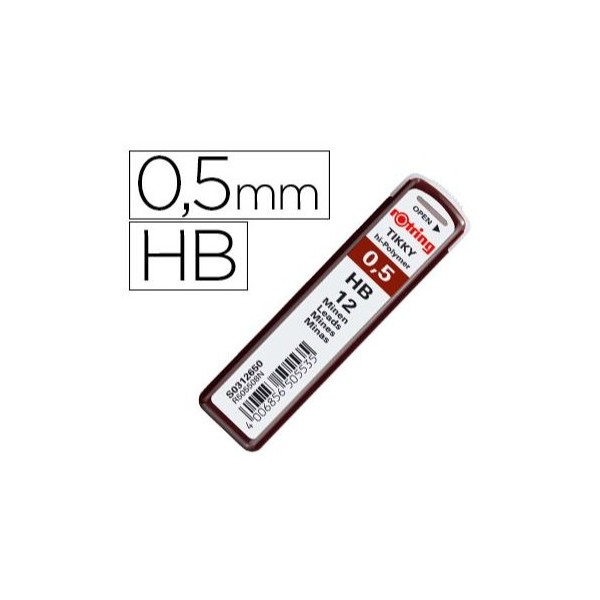 MINAS ROTRING 0.5mm "HB" 12unid.