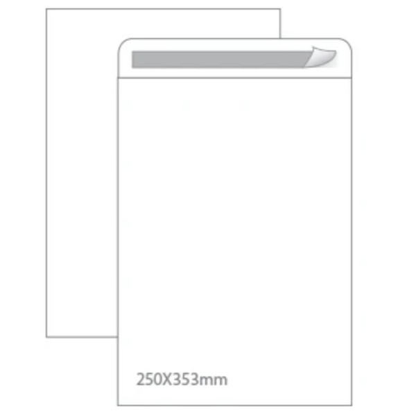 ENVELOPE SACO BRANCO A4+ B4 100gr. 250x353mm AUTODEX