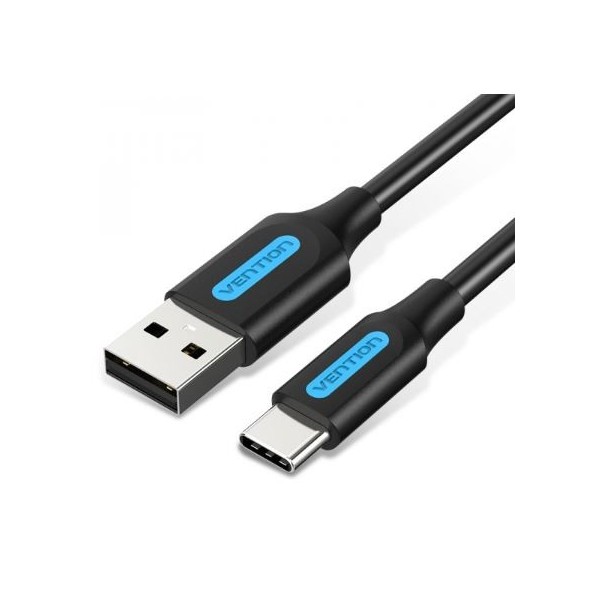 CABO USB-A PARA USB-C  M/M 0.5MT PRETO - VENTION