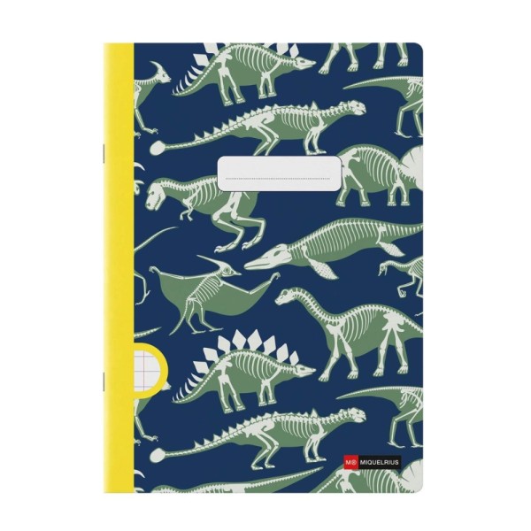 CADERNO AGRAFADO MIQUELRIUS FOSSIL DINOS A4 48FLS 90gr. PAUTADO